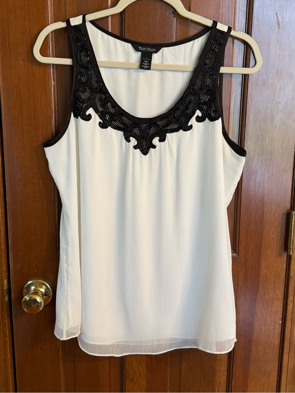 White House Black Market Beaded Trim Tank Top -